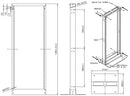 Network Rack, Open Frame, 2 Post Single-Sided, 27U