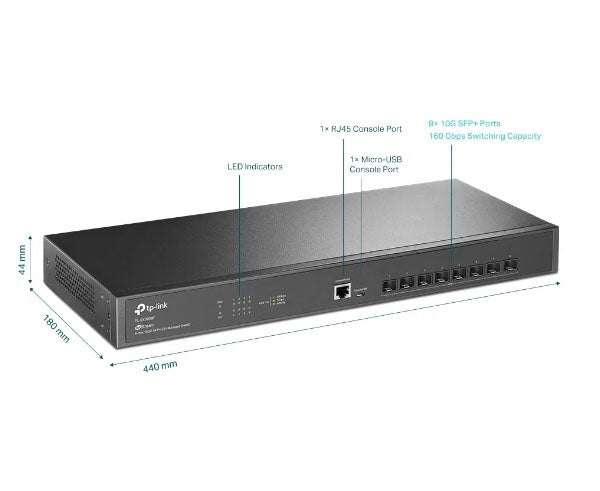 JetStream 8-Port 10GE SFP+ L2+ Managed Switch