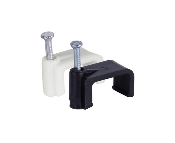 Cable Clip 1/2" Depth Nail, Single or Dual, Black or White - 100/ bag