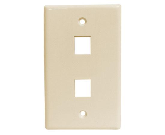 Wall Plates, - 2 Ports - Ivory