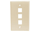 Wall Plates, - 3 Ports - Ivory