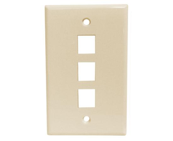 Wall Plates, - 3 Ports - Ivory