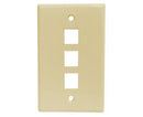 Wall Plates, - 3 Ports - Almond