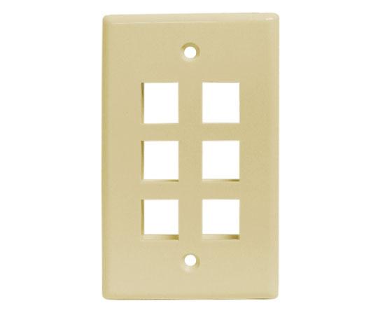 Classic Oversized Wallplate - 6-Port - Ivory