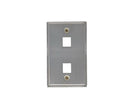 Stainless Steel Keystone Wall Plate, Single-Gang - 2-port