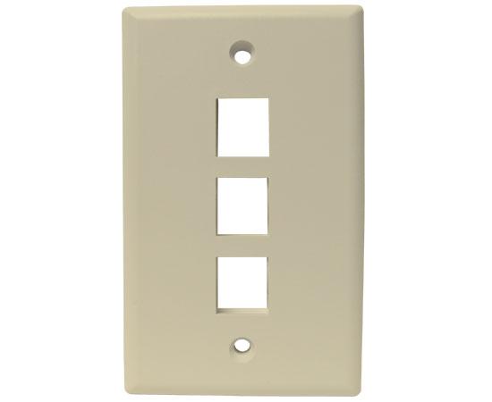 MIG+ Wall Plate, High Density 3 Ports - Ivory