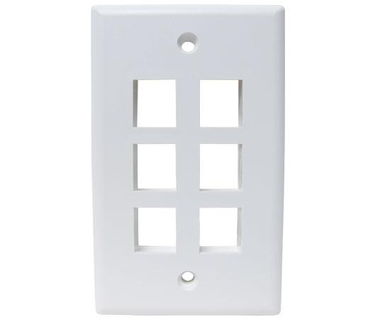 MIG+ Wall Plate, High Density 6 Ports -  White