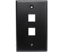 MIG+ Wall Plate, High Density 2 Ports - Black