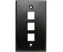 MIG+ Wall Plate, High Density 3 Ports - Black