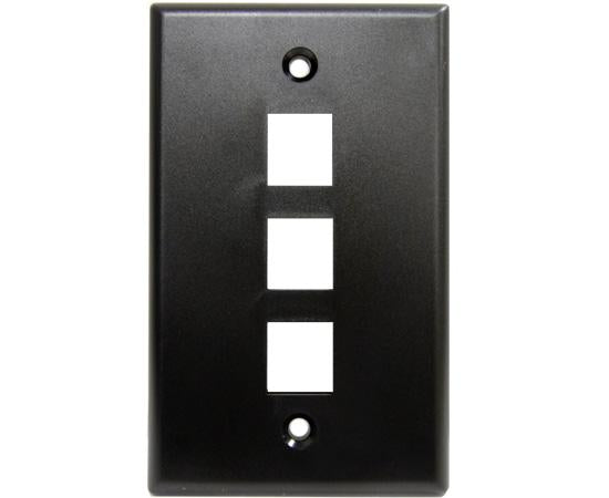 MIG+ Wall Plate, High Density 3 Ports - Black