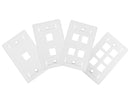  Keystone Wall Plate w/ ID Window, Single-Gang, Flush - Up to 6-Ports - Available in 2 Colors