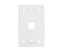  Keystone Wall Plate w/ ID Window, Single-Gang, Flush - 1-Ports -  White