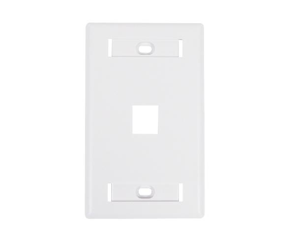  Keystone Wall Plate w/ ID Window, Single-Gang, Flush - 1-Ports -  White