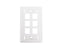  Keystone Wall Plate w/ ID Window, Single-Gang, Flush - 6-Ports -  White