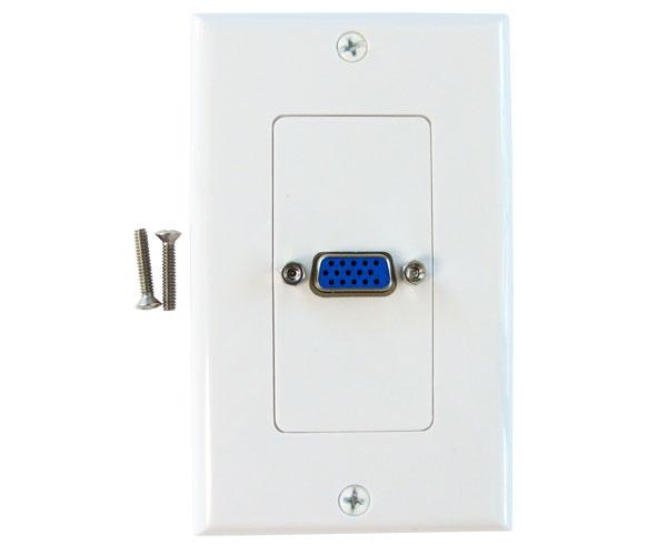 VGA to VGA Decor Wall Plate - White, Front 