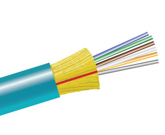 Fiber Optic Cable, 6 Strand, Multimode, 50/125 10 Gig OM3, Indoor Distribution, Riser