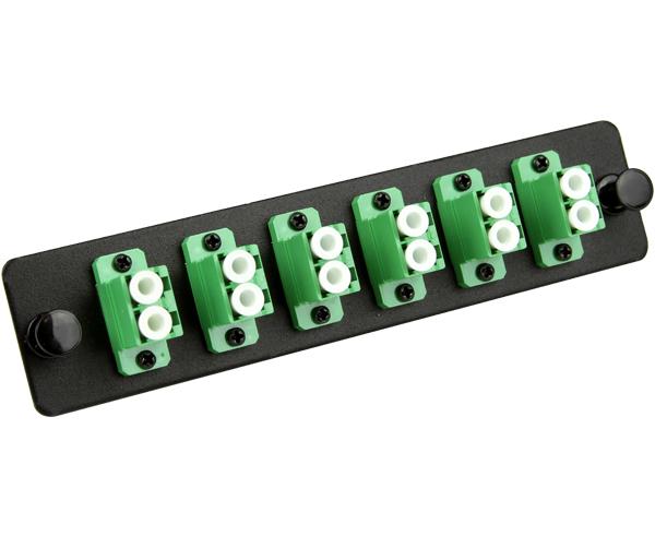 Fiber Adapter Panel, Single Mode, 12 Port LC/APC, Duplex